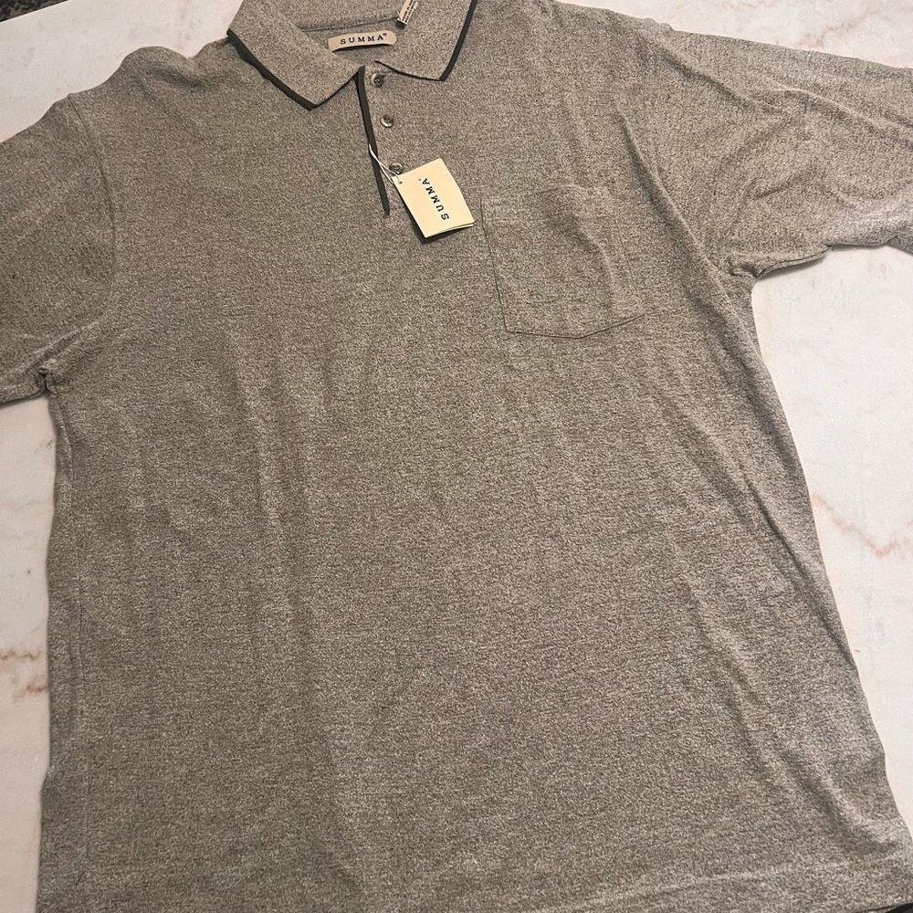 Summa Silk Blend Polo Short Sleeve Shirt Men's Size XXL New With Tags